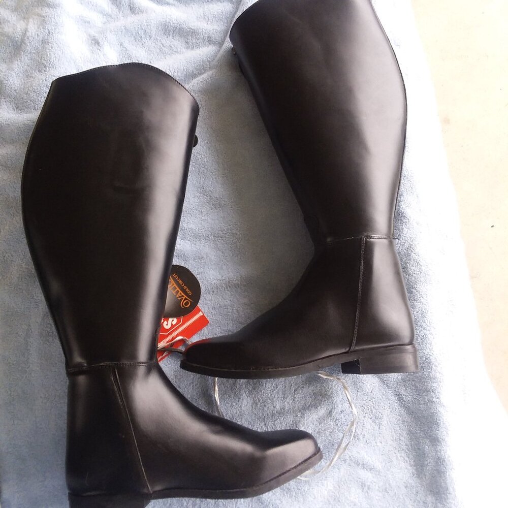 NWT Ovation Gold Circuit short Wide calf Riding dress boot Dressage Sz 7